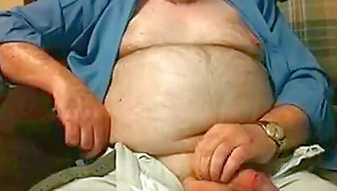 Vintage big dick with fat hairy grandpa taking care