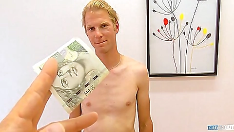Cute blonde in bra and panties fucks him in various positions