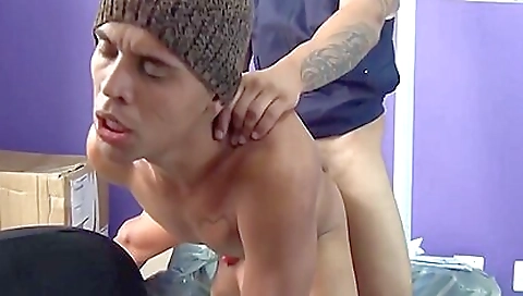 Black teen with a tattooed pussy lips in a tight bra