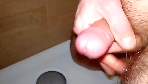 Hot man in black dress and tights gets prostatic cum on his face