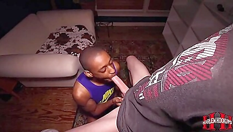 amateur interracial blowjob with black and brunette