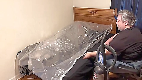 I'm having fun with my shaved pussy while on my couch
