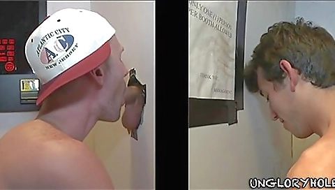 A hot brunette gives a deepthroated blowjob to a guy