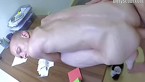 Brunette takes off her clothes and gets a big cock